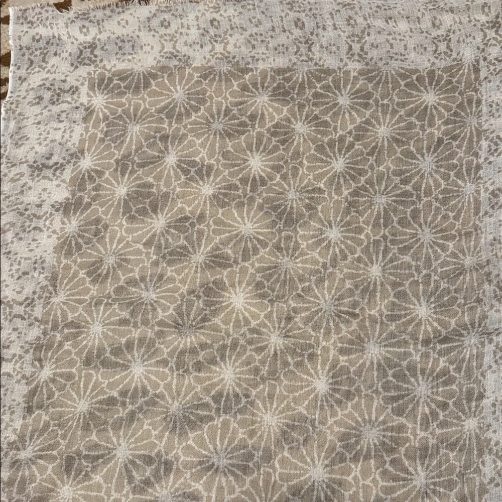 Pistil Viscose/Wool infinity scarf Womens OS sheer Beige/White floral Bohemian